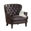 angled view of leather club chair