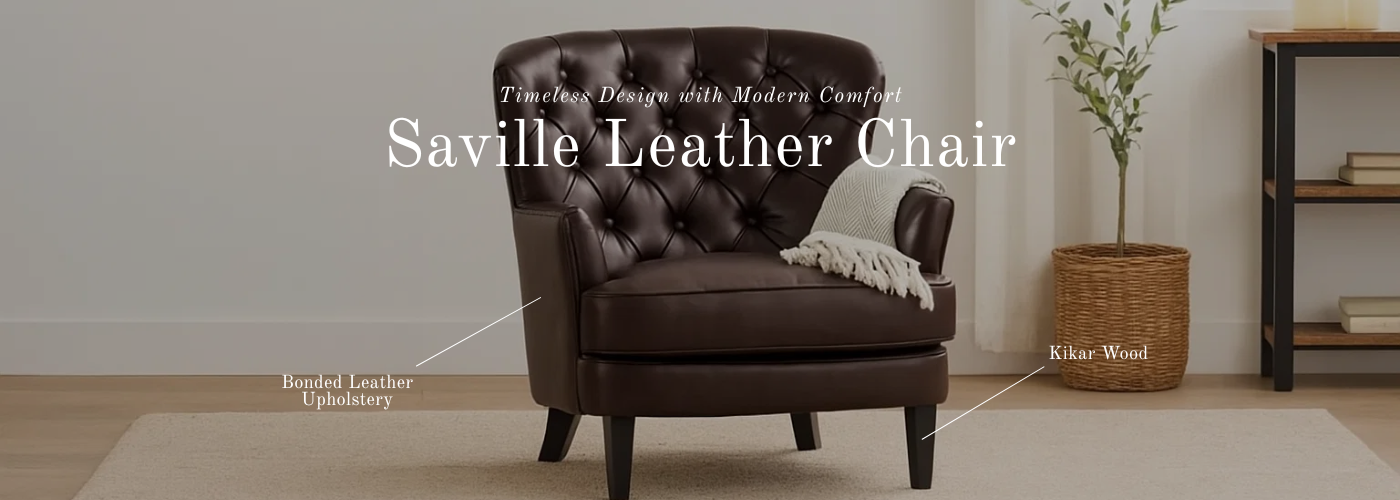 Saville Leather Club Chair Banner