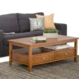 Elegant Shelbourne Coffee Table crafted from premium solid wood with shaker-style drawer fronts and a warm finish, perfect for modern living rooms in Pakistan and UAE.