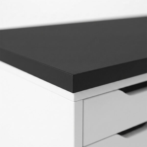 alex-desk-plain-black-top-white-edge-close-up alex-desk-plain-black-top-white-edge-close-up