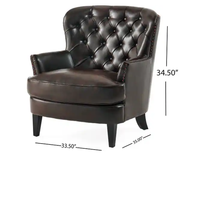 Saville Leather Club Chair dimensions