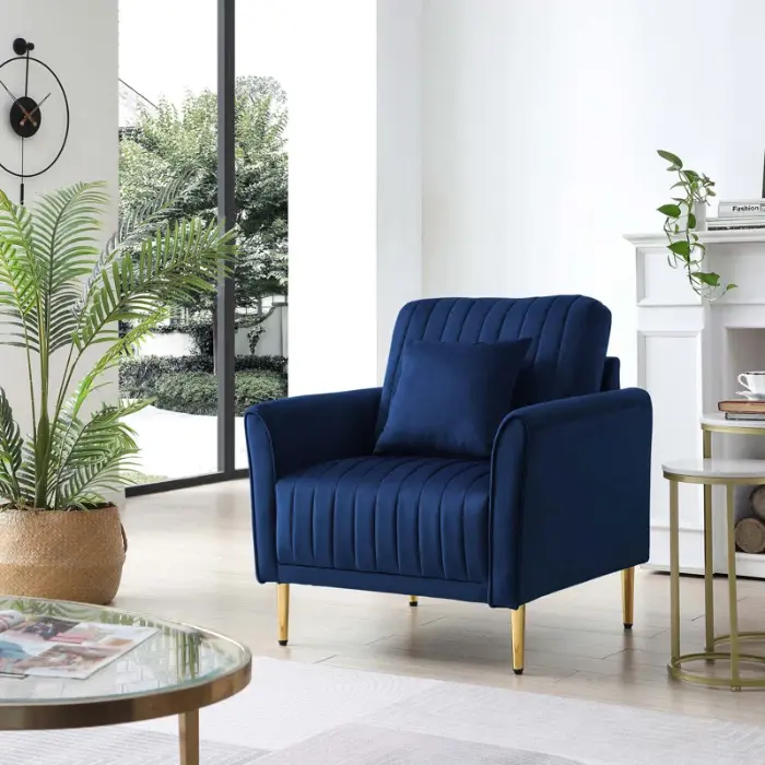 Aurello Velvet Chair Blue Velvet