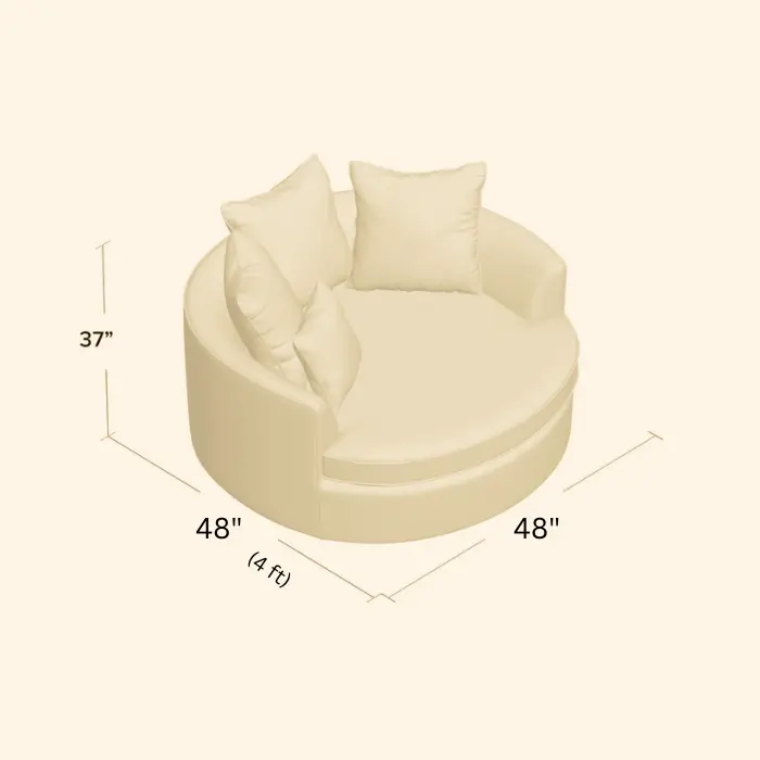 Celeste Single Seat Barrel Chair Overall Dimensions