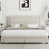 Sable Storage Bed Light Beige