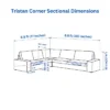 Tristan Corner Sectional Sofa Dimensions from right to left