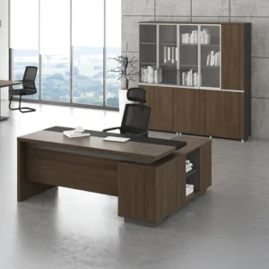 Carter Executive Office Desk with modern wooden finish, spacious luxury office desk for professional workspaces
