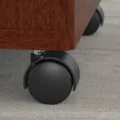 Executive Bow Desk in mahogany finish - wheels for smooth rolling