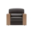 Velora Classic single Sofa With Premium Lether and wooden armrest