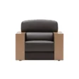 Velora Classic single Sofa With Premium Lether and wooden armrest