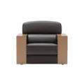 Velora Classic single Sofa With Premium Lether and wooden armrest