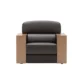 Velora Classic single Sofa With Premium Lether and wooden armrest