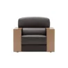 Velora Classic single Sofa With Premium Lether and wooden armrest
