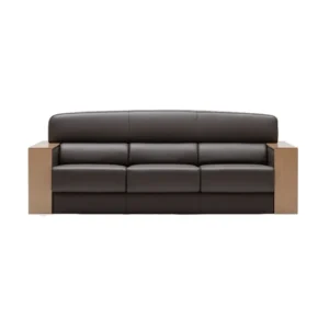 Velora Classic Sofa 3 seater With Premium Lether and wooden armrest