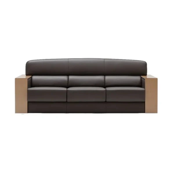 Velora Classic Sofa 3 seater With Premium Lether and wooden armrest