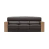 Velora Classic Sofa 3 seater With Premium Lether and wooden armrest