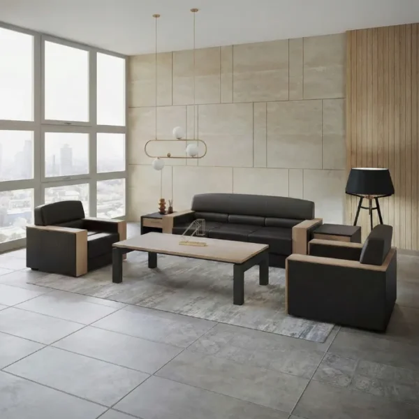 Velora sofa set Velora Classic Sofa set With Premium Lether and wooden armrest