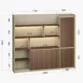 ANDERS Back Wall with oak finish shelves and cabinets for modern interiors