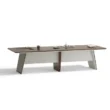 ANDERS Boardroom Table - Modern executive meeting table with walnut wood-grain top, angled panel legs and full modesty panel.