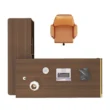 Top view of ANDERS Executive Desk layout — modern executive desk for office with right return