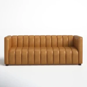 Anders sofa in cammel showing front view.