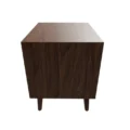 Aurora Side Table – side view of two-drawer side table in light walnut finish highlighting smooth wooden texture