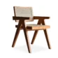 front view pof cane dining chair in white background