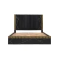 black wooden bed front view