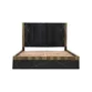 black wooden bed front view