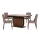 marble top dining table set in white background