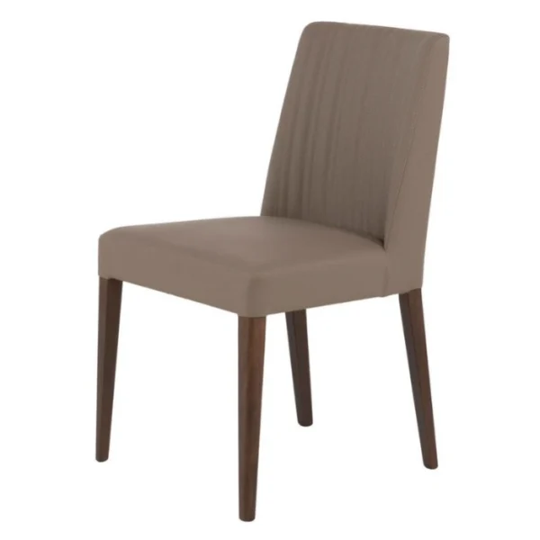 Cove Dining Set - chair angles view of upholstered dining chair with wooden tapered legs