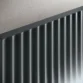 Detail of ribbed panel design on upper headboard.