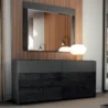 Eclipse Dresser in dark wood finish with ribbed drawers and modern metal handles.