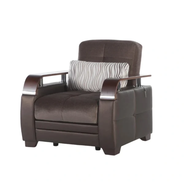 Modena Living room set - armchair Modern dark brown armchair in white background