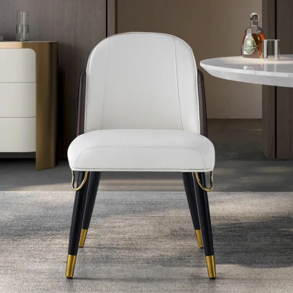Monaco Chair (2) front view of leaterite upholstered dining chair