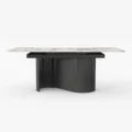dining table with black base and white table top