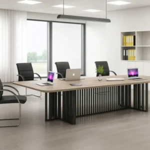 Oak-Boardroom-Table-600×600 boardroom table in a meeting room.