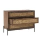 Partial view of dresser with two drawers open, displaying spacious storage.