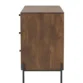 Side profile of dresser showing smooth walnut wood surface