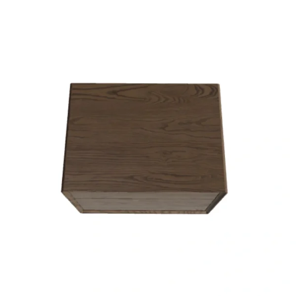 Oslo Side table- Brown (3) Oslo Side Table – top view of brown wooden side table showing smooth surface and natural wood grain texture.