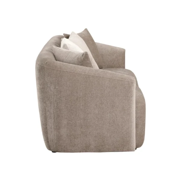 Plush Living room set - 3 seater (4) Three-seater sofa, left side profile highlighting soft upholstery and sloped arm