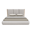 Roco Upholstered Bed – feature image showing front view of modern light grey bed with padded headboard and soft frame.