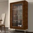 wooden crockery showcase in a dining room