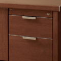 Close-up of Apex Credenza drawers with sleek metal handles