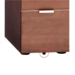 Close-up of Drawer adjustable leg base.