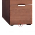 Close-up of Drawer adjustable leg base.