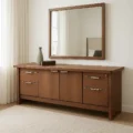 Apex Credenza in premium wooden office credenza with dual drawers and central cabinets.