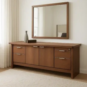 ChatGPT Image Nov 11, 2025, 04_58_02 PM_11zon Apex Credenza in premium wooden office credenza with dual drawers and central cabinets.