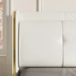 close view of headboard showing premium upholstery