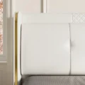 close view of headboard showing premium upholstery