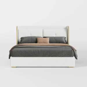 Linea bed front view in white background